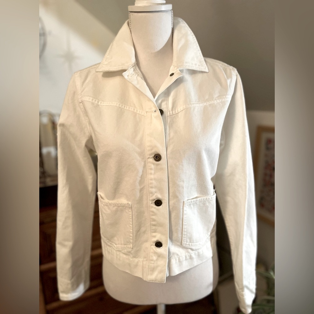 Liz Claiborne white denim jacket
